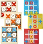 6 ne&scaron;iojamų &bdquo;tik Tak Toe&ldquo; rinkinys, 14 x 14 cm &bdquo;tik Tak Boom&ldquo; pagamintas i&scaron; medžio, veltinio &bdquo;tictactoe Tic Tac&ldquo; žaidimas, interaktyvūs stalo žaidimai, strateginis ir mąstymo žaidimas, tinkamas vakarėliams ir &scaron;ventėms suaugusiems