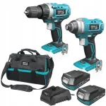 Dedra suktuvas-gręžtuvas smūginis suktukas rinkinys krep&scaron;ys 2x2ah Ded7014