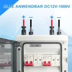 Apsauga nuo vir&scaron;įtampių Dc, 1000 V 32 A Dc grandinės pertraukiklis fotovoltinis saulės modulio Dc grandinės pertraukiklis apsauga nuo žaibo įžeminimo Dc izoliatorius jungiklis su saulės ki&scaron;tuku įžeminimo kabeliu, Ip65 (2 į 2 i&scaron;)