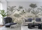 Rasch tapetai 556285 - fototapetai ant neaustinės medžiagos su palmėmis smėlio, kreminės baltos ir žalios spalvos i&scaron; kolekcijos "lirico" - 2,65 m x 3,71 m (ilgis x plotis)