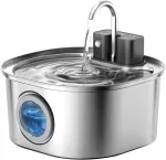 Voluas nerūdijančio plieno fontanas katėms - belaidis fontanas su baterija, 3.2 l, automatinis vandens dozatorius &scaron;unims su tyliu siurbliu, lengvai valomas, be Bpa, katėms, &scaron;unims, meh