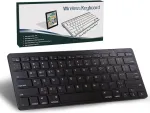 Srayg belaidė bluetooth mini klaviatūra Azerty prancūzų kalba, lengva, tyli, kompakti&scaron;ka, itin plona, ne&scaron;iojama, skirta Mac, Ipad, plan&scaron;etiniam kompiuteriui, telefonui, Ios, Android, Chrome, Windows, juoda