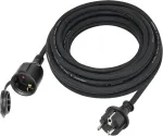 Lauko ilgintuvas 2 m, skirtas naudoti lauke, guminis maitinimo ilgintuvas su schuko ki&scaron;tuku, ip44 ilgintuvas, h07rn-f 3g 1.5 mm&sup2; kabelis, su apsauginiu dangteliu, 3500 w, 16 a 250 v, juodas