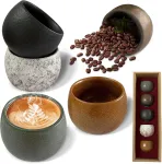 Espresso puodeliai, 5 espresso puodelių rinkinys 50 ml, mini espresso puodelių rinkinys, espresso puodeliai be rankenėlės, keraminiai espresso puodeliai, storo sienelių espresso puodeliai espresso kavai, &scaron;altai arbatai, viskiui, puiki dovana