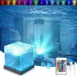 Bangų lempa, žvaigždėto dangaus projektorius, 16 rgb lempa, led naktinė lempa prie lovos, stalinė lempa, led lempa, usb naktinė lemputė, led stalinė lempa crystal, pritemdoma crystal naktinė lemputė, rgb spalvas keičianti naktinė lemputė