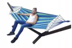 Didelis tvirtas rėmas + dvigubas hamakas Comfort Zone ne&scaron;iojamas komplektas iki 300 kg
