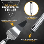 Kronenkraft 26 dalių virtuvės rinkinys, virtuvės reikmenys, virtuvės įrankių rinkinys - skirtas gaminti maistą visai &scaron;eimai