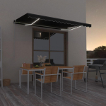 Rankiniu būdu i&scaron;traukiama markizė su LED, antracito, 400x350cm