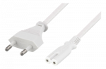 DELTACO maitinimo laidas, CEE 7/16 IEC 60320 C7, 2m, baltas DEL-109J