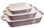 Zwilling 3 stačiakampių keraminių indų rinkinys STAUB 40508-173-0 - antikinės pilkos spalvos