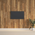 Sienų plok&scaron;tės, rudos, 2,06m&sup2;, PVC, medienos imitacijos