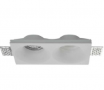 Užglaistomas 2xGU10 lemputės rėmelis, baltas