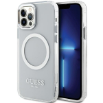 Apple iPhone 12 / 12 Pro Guess Dėklas Metal Outline Magsafe (GUHMP12MHTRMS) sidabrinės spalvos
