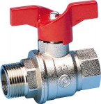 PETTINAROLI Rutulinis vožtuvas, 3/4 colio, lizdas/nipelis su T formos rankena