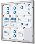 Twinco TWIN pakabinama baltos lentos spintelė, skirta naudoti viduje ir lauke, su dangčiu &ndash; 12 x A4 sidabrinė, 9610x23x10040 mm (1 vnt.)