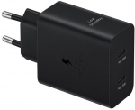 Samsung PD 50W Power Adapteris Duo (w/o cable) Type-Cx1, USBx1 (new) Juodas