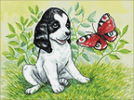 Hobilt Puppy and Butterfly 40х30 Deimantinio Paveikslo komplektas Cs2675