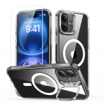 ESR CLASSIC HIBRIDINIS STOVAS HALOLOCK MagSafe & GRŪDINTAS STIKLAS Apple iPhone 16 CLEAR