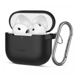 Apple AirPods 4 Tech-Protect silikoninis Hook dėklas jūsų ausinėms juodos spalvos