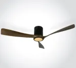 Lubinis &scaron;viestuvas 40W ventiliatorius su dimeriuojamu 22W LED &scaron;viestuvu, juodas/tamsaus medžio sp., 3000/4000/5500K, 6314DC/B/V