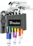 &Scaron;e&scaron;iakampių raktų su rutuline galvute rinkinys Bradas HX 1,5-10 mm, multicolour / short, 9 vnt.