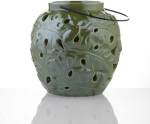 Myhome Keraminis žibintas Tropic 18 x 18 x 18 cm žalia MANO NAMAI