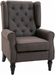 HOMCOM Vienvietis fotelis "Relax" fotelis Vienvietis fotelis su medinėmis pėdomis Poliesteris Ruda 76 x 86 x 108 cm