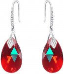 Diamond Sky Jewelry Sidabriniai auskarai moterims DiamondSky &bdquo;Baroque III (Light Siam Shimmer)&ldquo; su Swarovski kristalais