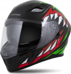 Motociklininko &scaron;almas Cassida Orbit StriX raudona/žalia/pilka/balta/juoda