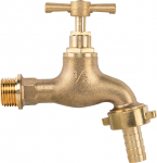 Bradas KRAN MOSIĘŻNY Z ZAWOREM GZ 1/2" x GZ 3/4" NA WĄŻ 13mm