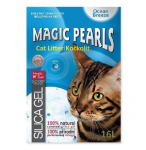 Magic Cat Placek Silikoninis smėlis kačių tualetui : MAGIC PEARLS Ocean Breeze 16L