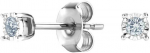 Balto aukso auskarai su briliantais Brasco 56040