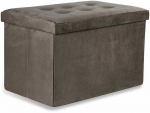 Leobert Sulankstomas pufas XL su sagomis - 60x38x38cm, aksominė ruda