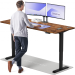 Elektrinis Reguliuojamo: Auk&scaron;čio stalas Desktronic HomePro Rie&scaron;utmedžio masyvas/Juodas, 200x80cm, Dvigubas motoras, USB ir USB-C įkrovimo lizdai