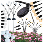 Realprices &bdquo;Firefly&ldquo; saulės lempos, 2 dalys, 6 LED, prieblandos jutiklis, sodo lempa