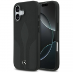 Dėklas Mercedes Leather The Move MagSafe skirtas Apple iPhone 17 juodos spalvos