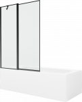 Vonia Mexen Vega su apdaila ir stiklo sienele, 170x70 cm + 120 cm, Baltas+Juodas frame