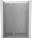Du&scaron;o durys Mexen Lunar L, kairė, 130 cm, transparent/brushed auksinis