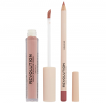 Rinkinys &bdquo;Makeup Revolution&ldquo;: skysti lūpų dažai &bdquo;Makeup Revolution Brunch&ldquo;, 3 ml + lūpų pie&scaron;tukas &bdquo;Makeup Revolution Precision Lip Liner Brunch&ldquo;, 1 g