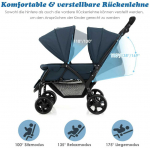 Promotions Dviejų vietų vežimėlis, sulankstomas, pilkas