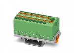 Phoenix Contact 1019561 PTVFIX 6/18X2.5-NS35A GN skirstomasis blokas, žalia pramoninė jungtis - 18 prijungimo ta&scaron;kų, kurių skerspjūvis 2,5 mm2