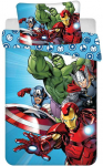 &bdquo;Avengers&ldquo; &scaron;viesiai mėlynas vaiki&scaron;kas patalynės komplektas 100&ndash;135 cm, 40&ndash;60 cm