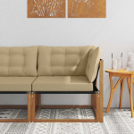 Lauko kampinė sofa Kietos akacijos mediena Natūrali