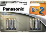 Elementai PANASONIC EVERYDAY POWER, LR03EPS/8B, AAA, 6 + 2 vnt.