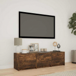 TV staliukas TV spintelė su LED su LED Rūkytas Ąžuolas 140 x 34 x 40 cm