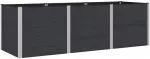 Paauk&scaron;tinta sodo lova Juoda 300 x 100 x 91 cm WPC ir aliuminis