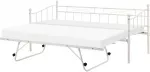 Beliani Dieninė lova Metal LOUANNEC 90 x 200 cm, i&scaron;traukiama, smėlio spalvos