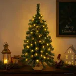 Mini Kalėdų medis 60 cm 25 LED &Scaron;ilta balta PVC Žalia