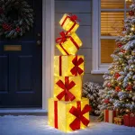 Kalėdinė dovanų dėžučių dekoracija 5 vnt. 125 LED &Scaron;ilta balta