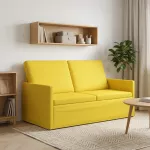 Dviejų vietų sofa &Scaron;viesi geltona 150 x 81 x 82 cm Audinys